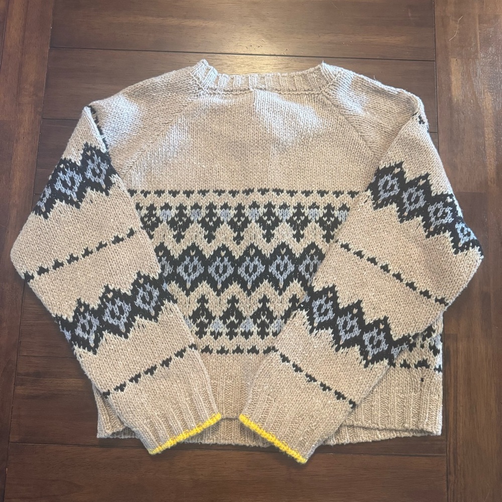 NWT Magaschoni Women’s Brown Blue Patterned Cardigan X-Large Button - Picture 4 of 8